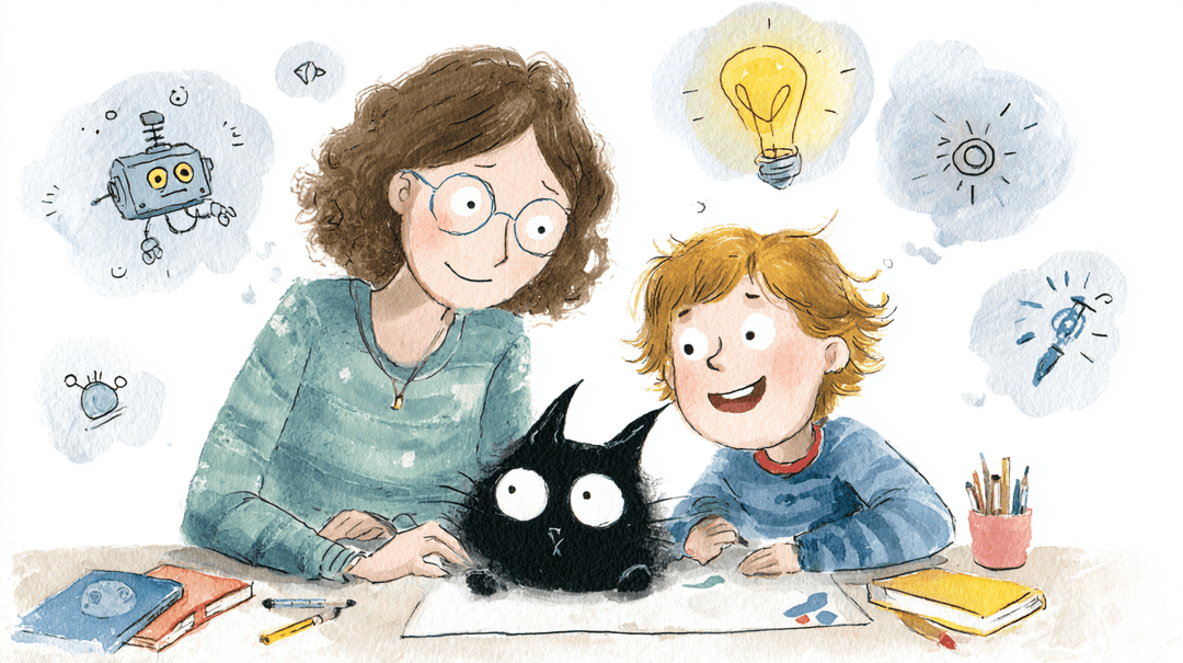 Parent and child exploring AI together
